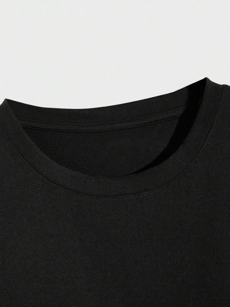 Men’s Black 180 GSM Cotton Tee – Strength in Growth Wolf Design